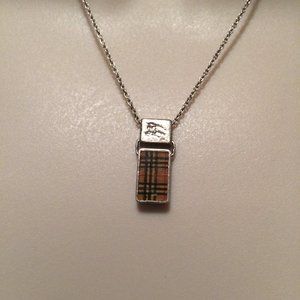 BURBERRY 0.925 sterling silver necklace 16"